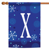 Winter Snowflakes Monogram X Flag image 5