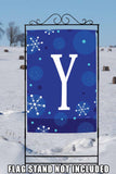 Winter Snowflakes Monogram Y Flag image 8