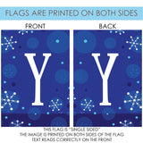 Winter Snowflakes Monogram Y Flag image 9