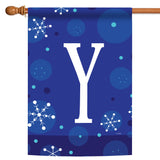 Winter Snowflakes Monogram Y Flag image 5