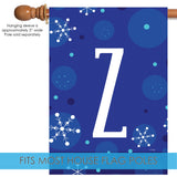 Winter Snowflakes Monogram Z Flag image 4