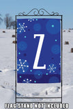 Winter Snowflakes Monogram Z Flag image 8
