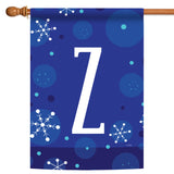 Winter Snowflakes Monogram Z Flag image 5