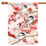 Chickadees and Berries Flag image 5