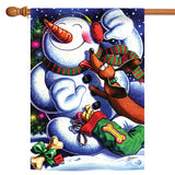 Snowman's Best Friend Flag image 5