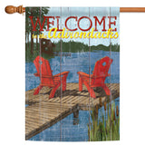 Rustic Cabin Living-Welcome to the Adirondacks Flag image 5