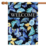 Blue Butterfly Welcome Flag image 5
