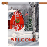 Welcome Winter Barn Flag image 5