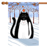 Snow Cats and Birds Flag image 5