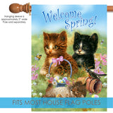 Welcome Spring Kittens Flag image 4