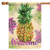 Welcome Floral Pineapple Flag image 5