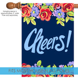 Blue Floral Cheers Flag image 4