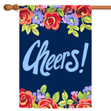 Blue Floral Cheers Flag image 5