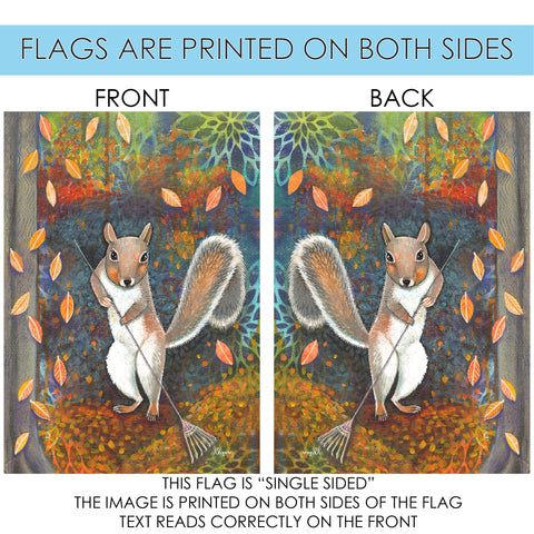 Fall Working Hard Decorative Squirrel Flag | Toland Flags