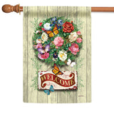 Floral Wreath Welcome Flag image 5