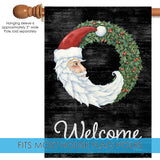 Santa Wreath Welcome Flag image 4