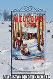 Winter Welcome Cottage Flag image 8