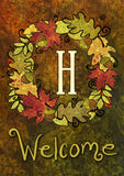 Fall Wreath Monogram H Flag image 2