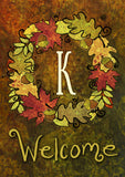 Fall Wreath Monogram K Flag image 2