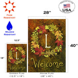 Fall Wreath Monogram L Flag image 6