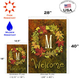 Fall Wreath Monogram M Flag image 6