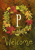 Fall Wreath Monogram P Flag image 2