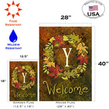 Fall Wreath Monogram Y Flag image 6
