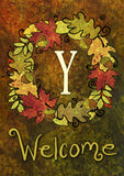 Fall Wreath Monogram Y Flag image 2