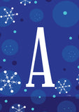 Winter Snowflakes Monogram A Flag image 2