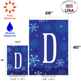Winter Snowflakes Monogram D Flag image 6