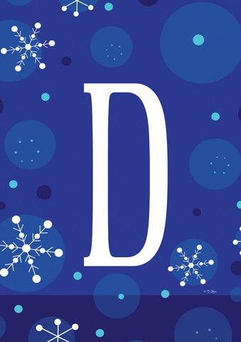 Winter Snowflakes Monogram D Flag image 1