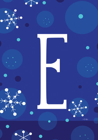 Winter Snowflakes Monogram E Flag image 1