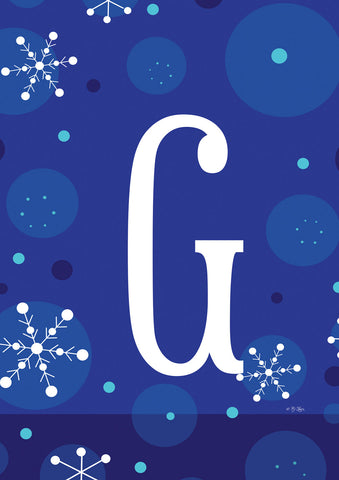 Winter Snowflakes Monogram G Flag image 1