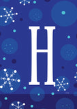 Winter Snowflakes Monogram H Flag image 2