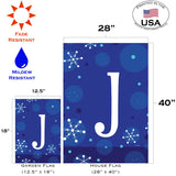 Winter Snowflakes Monogram J Flag image 6