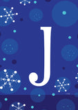 Winter Snowflakes Monogram J Flag image 2
