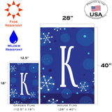 Winter Snowflakes Monogram K Flag image 6