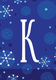 Winter Snowflakes Monogram K Flag image 2