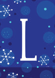 Winter Snowflakes Monogram L Flag image 2