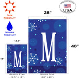 Winter Snowflakes Monogram M Flag image 6