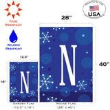 Winter Snowflakes Monogram N Flag image 6