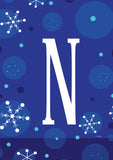 Winter Snowflakes Monogram N Flag image 2