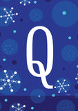 Winter Snowflakes Monogram Q Flag image 2