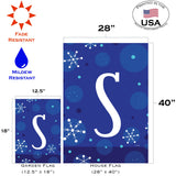 Winter Snowflakes Monogram S Flag image 6