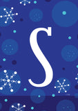 Winter Snowflakes Monogram S Flag image 2
