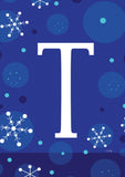 Winter Snowflakes Monogram T Flag image 2