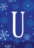 Winter Snowflakes Monogram U Flag image 2