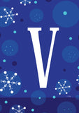 Winter Snowflakes Monogram V Flag image 2
