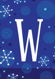 Winter Snowflakes Monogram W Flag image 2