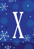 Winter Snowflakes Monogram X Flag image 2